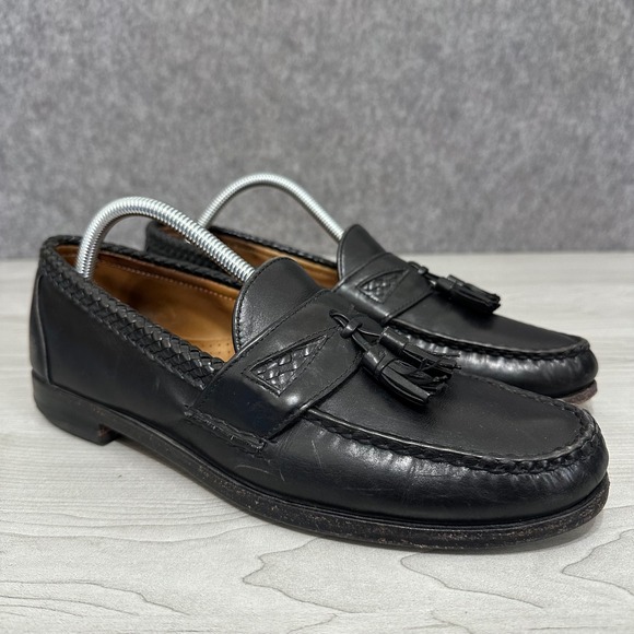 Allen Edmonds Maxfield Loafers Mens 10 Black Tassel Woven Leather Dress Shoes main image 2